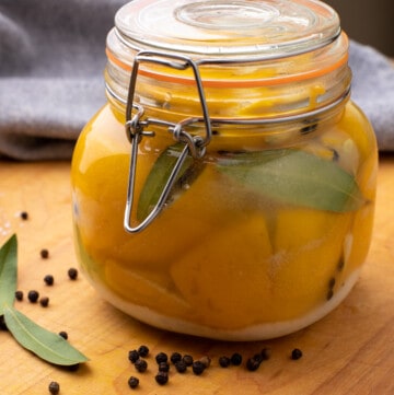 Preserved lemons in jar.